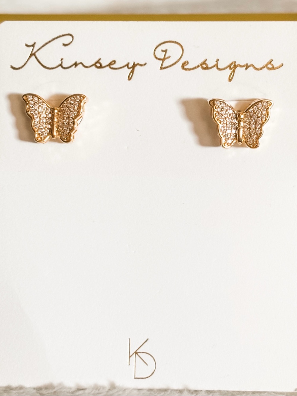 NWT! Kinsey Designs Flutter Stud Earrings - Gold